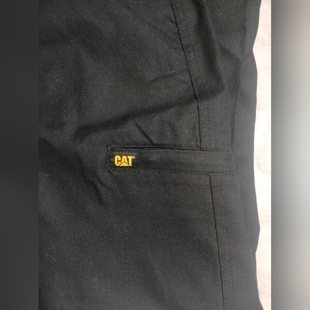 CAT Caterpillar Utility Pants Mens 40×32 Black Stretch Canvas Work Cargo NWT - Picture 9 of 13